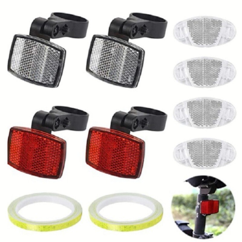 Bicycle plastic reflector taillight mountain bike plastic reflector night front and rear warning taillight piece