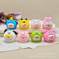 創意的で可愛い樹脂動物の頭の鍵は漫画のカバンを掛けて立体の公仔を飾って贈り物の卸売りを飾ります。