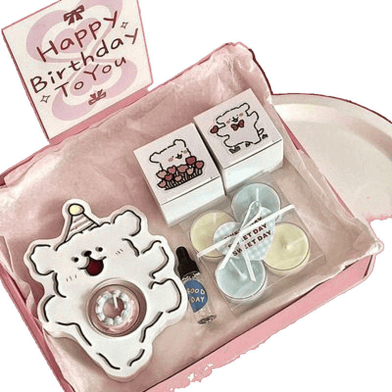新しいハッピーパピークリエイティブアロマセラピーキャンドルギフトボックス誕生日プレゼント女の子友達親友クラスメート心のこもったギフト|undefined