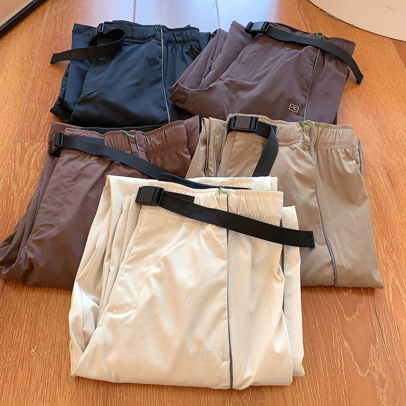 Detonate again! Suggest one hand! Quick-drying function trumpet trousers spring and summer new multi-color overalls