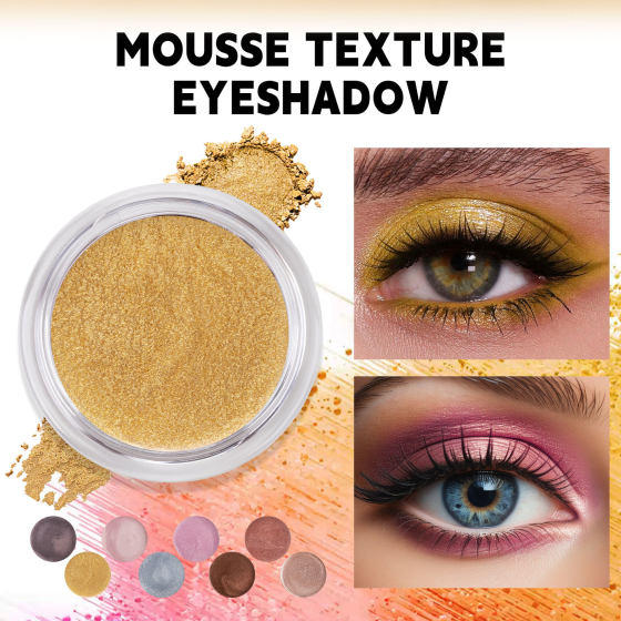 SHCOETY monochrome mousse eye shadow high gloss brightening color eye shadow powder easy to color mermaid face high gloss powder