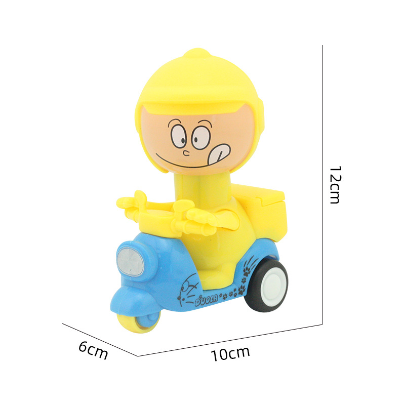 Presione el pequeño pato amarillo Tire hacia atrás coche motocicleta inercia coche de juguete para niños dibujos animados Niños y niñas lindo pato coche de juguete al por mayor