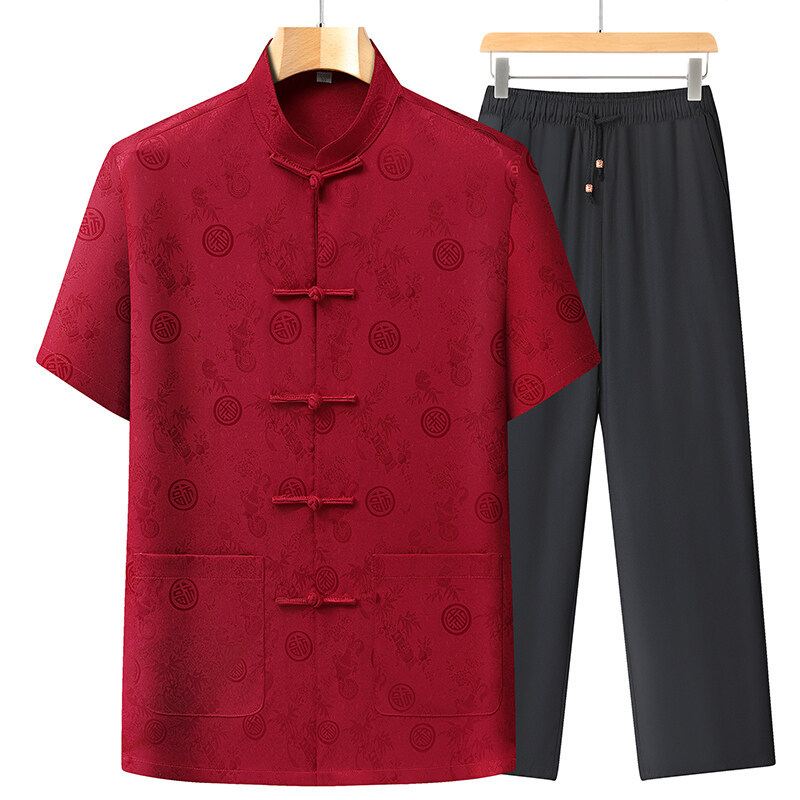 Burgundy suit