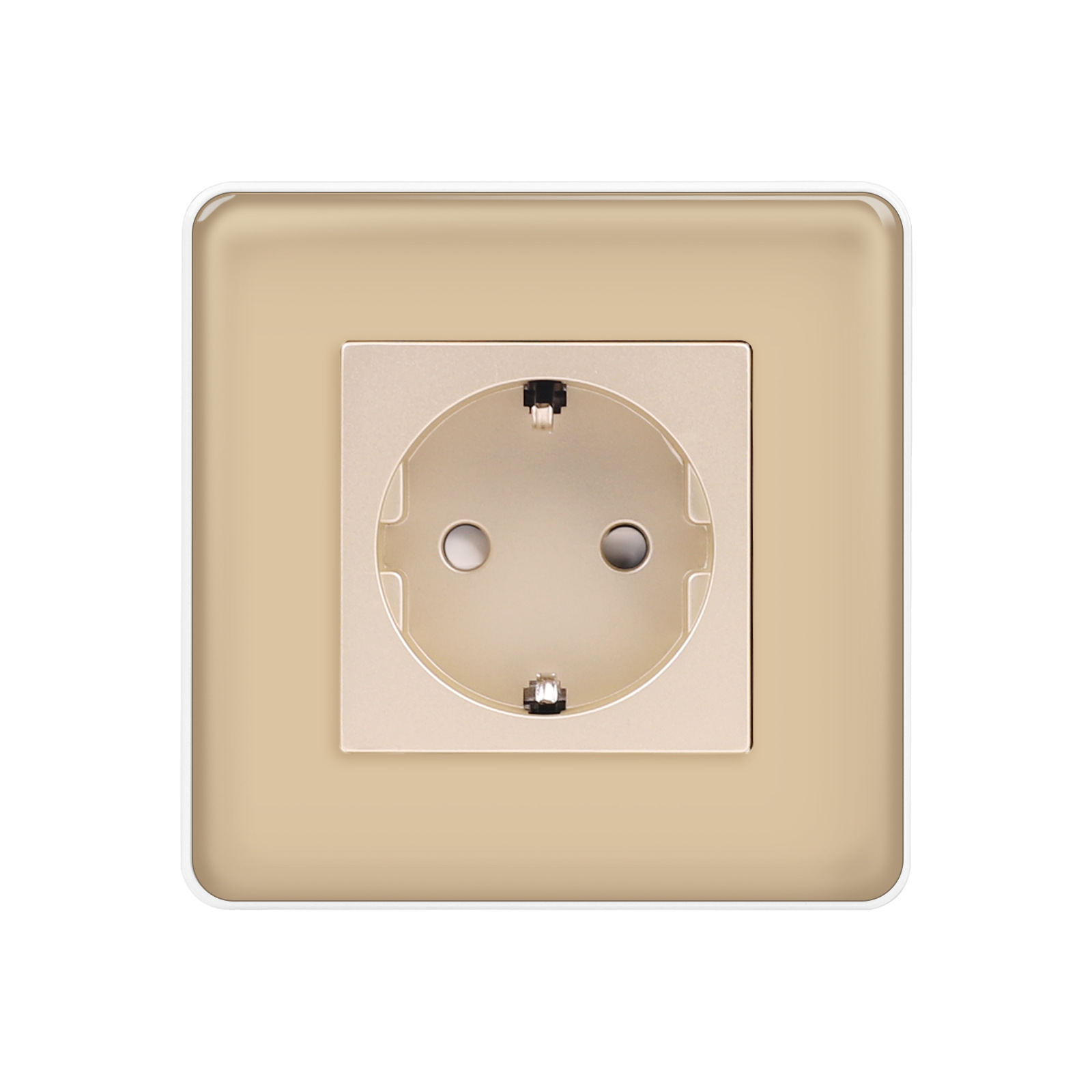 1联德插EU标准圆角欧式插座德式插座带接地俄罗斯插座