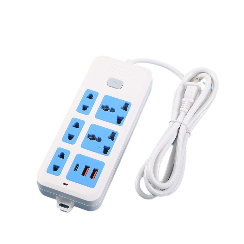 2USB + 1Type-C socket de escritorio estándar británico estándar europeo estándar americano color neutral bolsa de embalaje