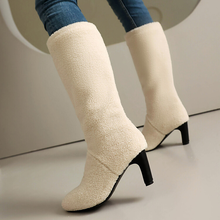 Neue Overknee-Stiefel mit runder Spitze und klobigem Absatz für den Herbst für Damen_voghion.com