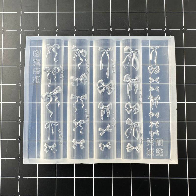 美甲硅胶磨具饰品 DIY创意模具蕾丝蝴蝶结硅胶模具爱心雕花模板|undefined