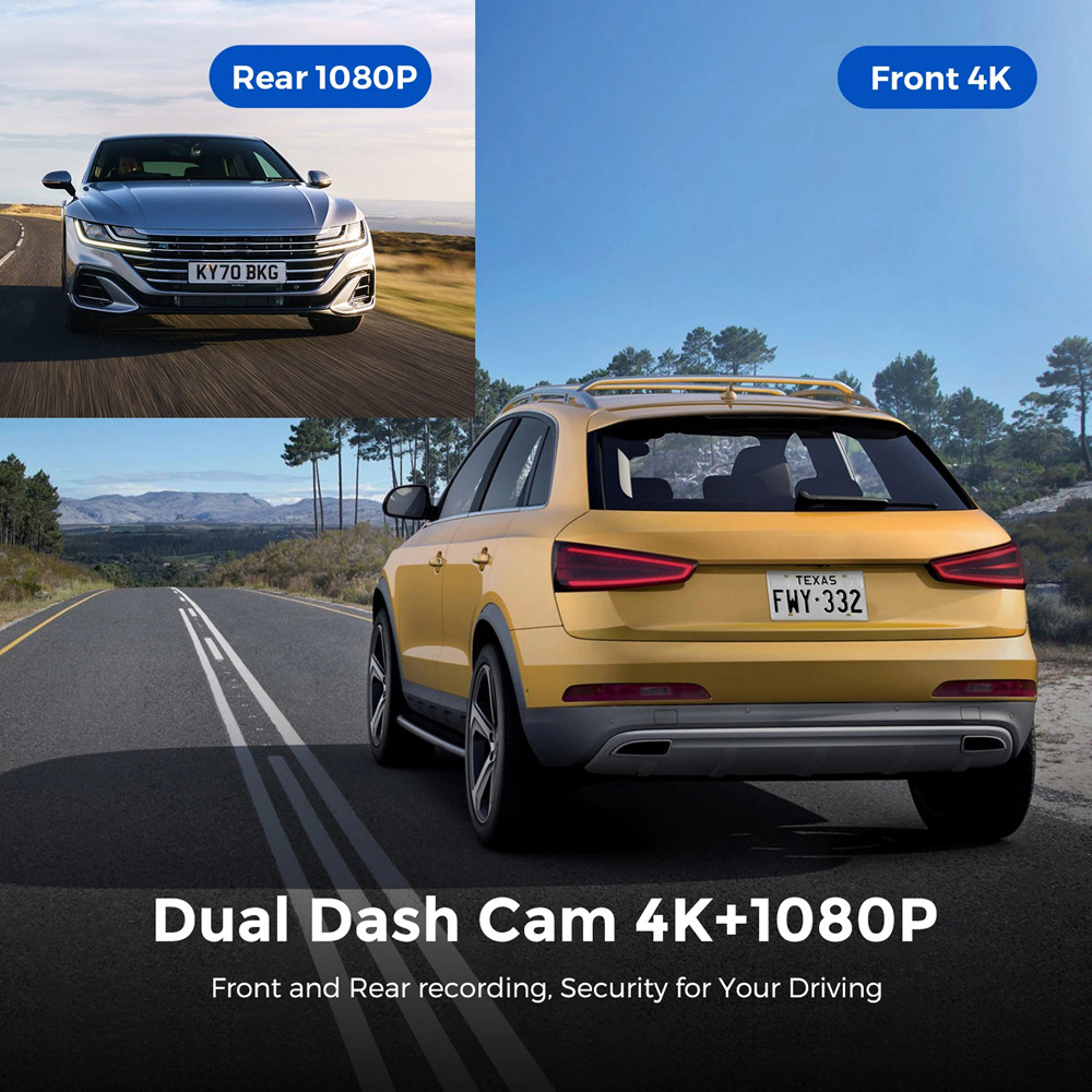 Cross-Border Popular V22 Ultra-High Definition 4K Lipstick Machine Driving Recorder Front and Rear Dual Recording Wifi/Gps Driving Trajectory