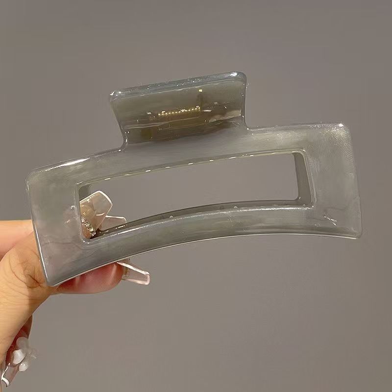 13CM シンプルなスクエアヘアクリップ、女性用、エレガントなゼリーカラーのアクリルシャーククリップ、後頭部用ヘッドバンド|undefined