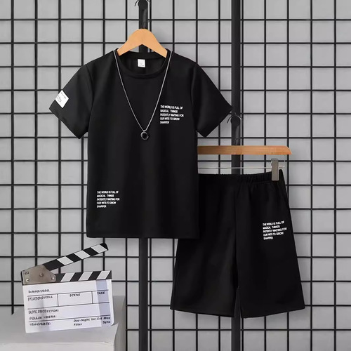 2024 Summer New Casual T-Shirt and Shorts Set for Boys - High-Quality Breathable Two-Piece Set RA01+RD02