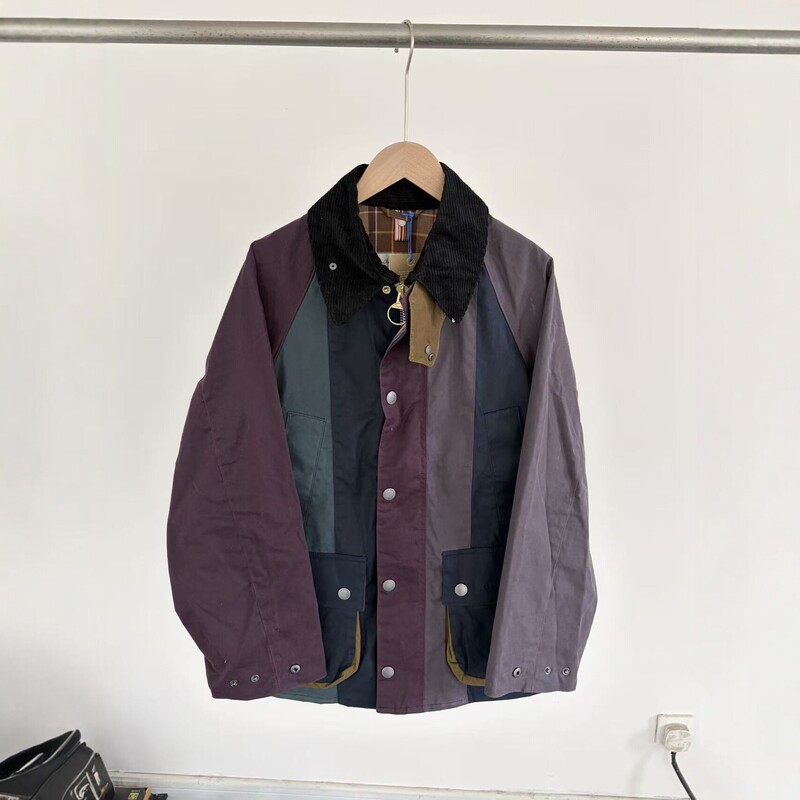 Original Bar**Paul Smith Old Money Style Color-Blocked Waxed Jacket Unisex Workwear Style Coat
