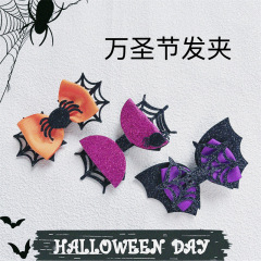 売れ筋ヘアアクセサリー ハロウィン 面白いリボンヘアアクセサリー スパイダーリボンヘアピン ネギピンクガールバタフライ