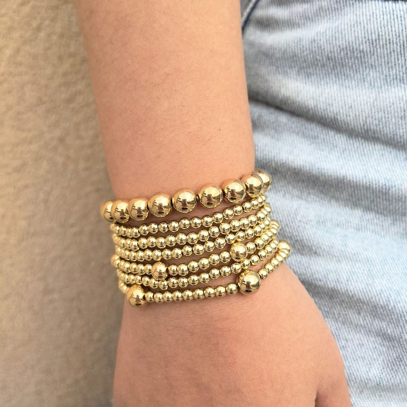All Seasons Season Simple Style Round CCB Beaded Chain Beaded Bracelets Wholesale