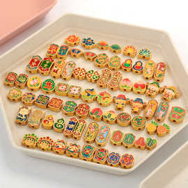 保色 古法金沙金小孔转运珠配饰 手工编绳手链好彩头配珠diy饰品