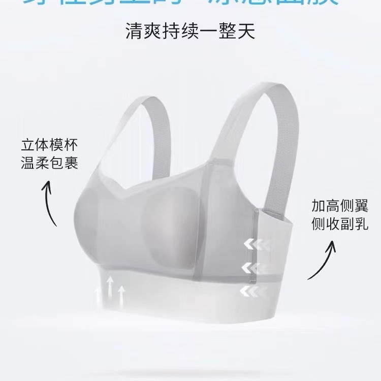 3312 verano refrescante transpirable ultrafino sin anillo de acero máscara ropa interior grande, tolerante, delgado y anti-brillo sujetador estilo corazón