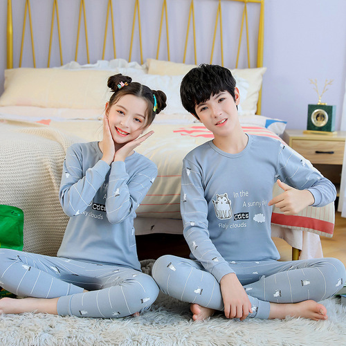Youth pure cotton underwear set 22 new spring and autumn warm home children's clothing for older children's bottoming autumn clothes and autumn trousers wholesale