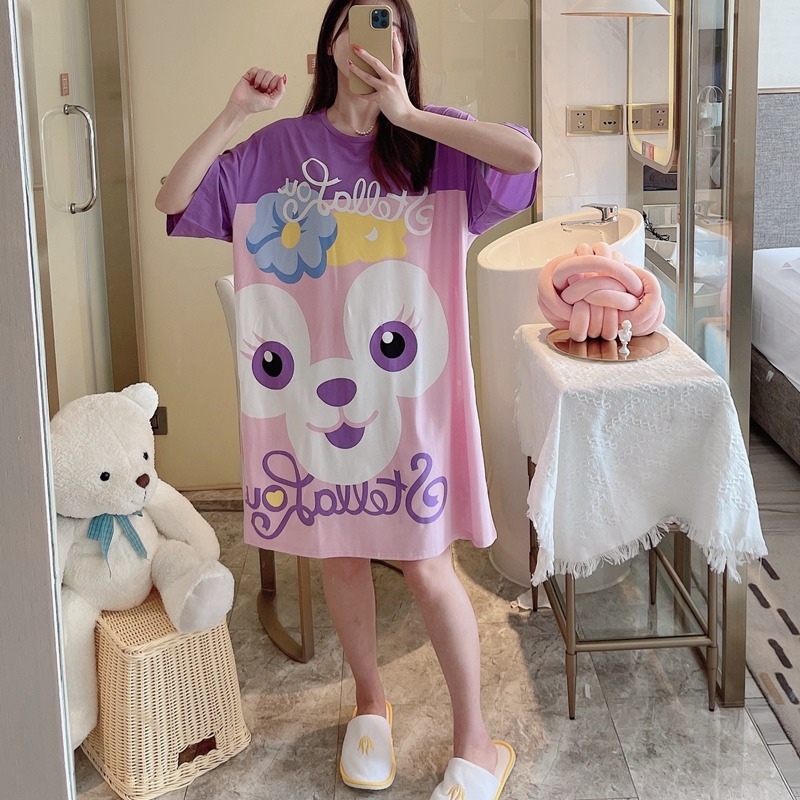 Una variedad de 2023 verano Comercio exterior falda cultural de manga corta suelta grasa más tamaño camisón de dibujos animados ropa para el hogar ventas directas de la fábrica