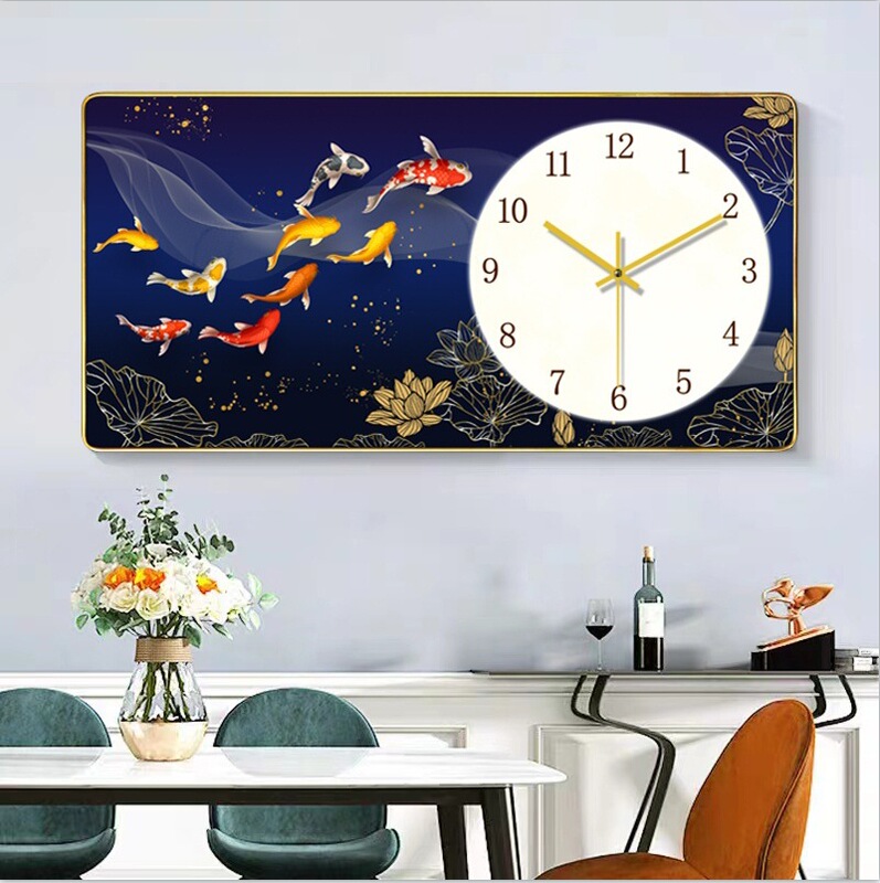 Cross-Border Amazon Source Factory Horizontal Rectangular Wall Clock Living Room Clock Home Wall Clock Wall Clock