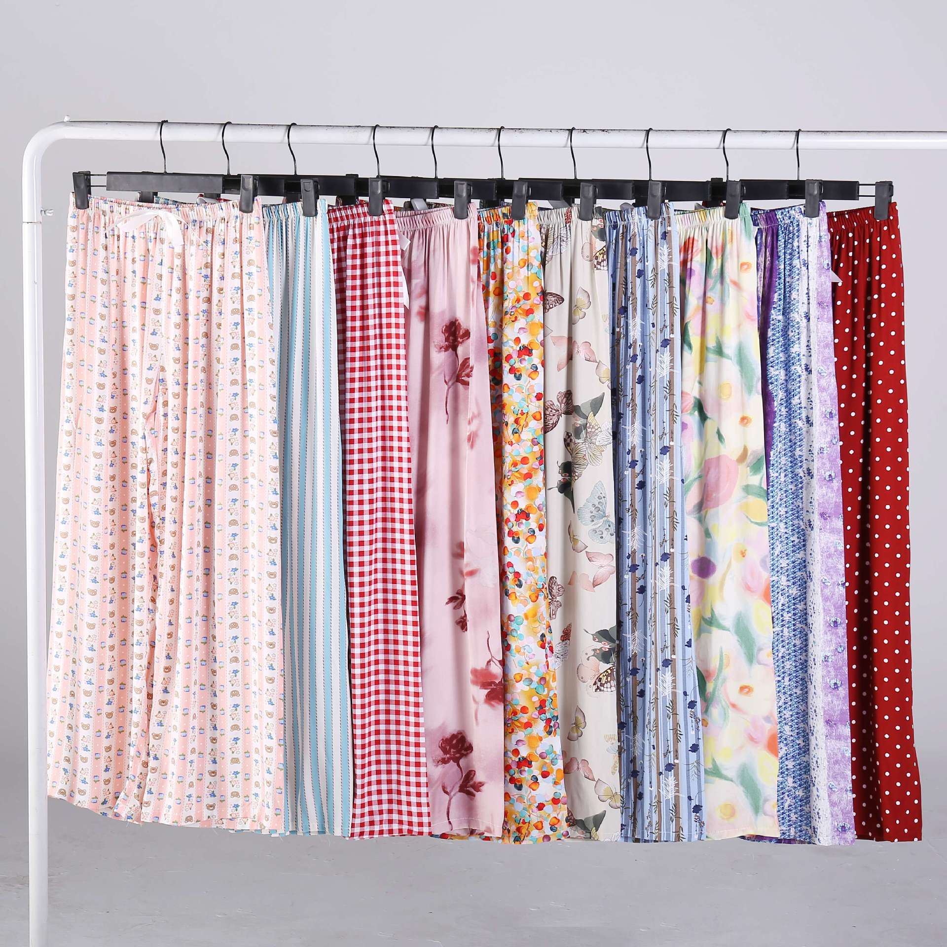 Pantalones de pijama de algodón de verano sueltos para mujeres embarazadas pantalones de piernas anchas colgantes sensación de nueve pantalones para el hogar se pueden usar fuera