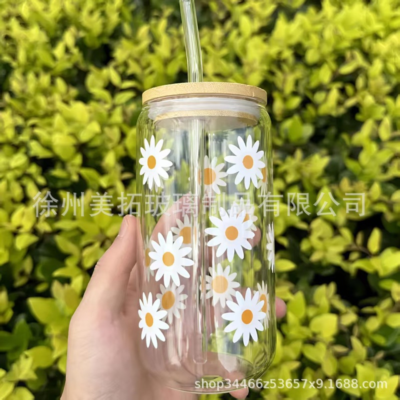 クロスボーダースポットかわいいプリントイチゴコーラカップ蝶プリントウォーターカップ高ホウケイ酸ガラスカップ卸売|undefined
