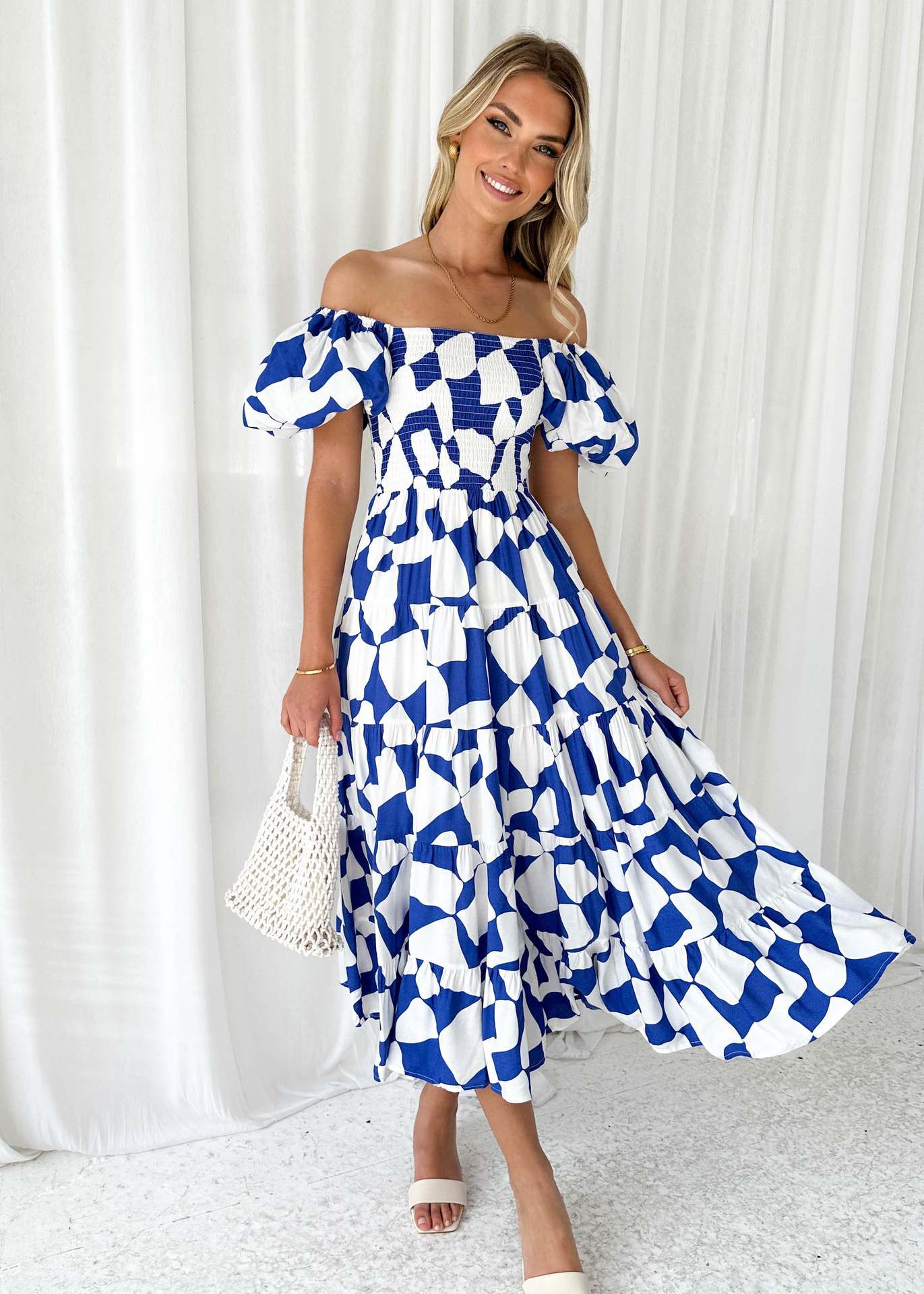 Women's Regular Dress Elegant Classic Style Boat Neck Short Sleeve Flower Maxi Long Dress Travel Daily display picture 7