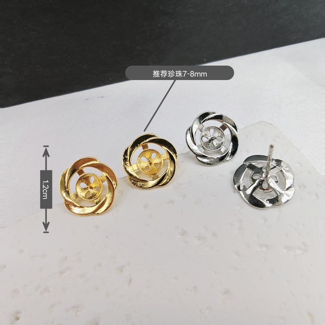 Perla de alta sensibilidad 925 agujas de plata 18k chapadas en oro pendientes huecos accesorios de material femenino fábrica al por mayor