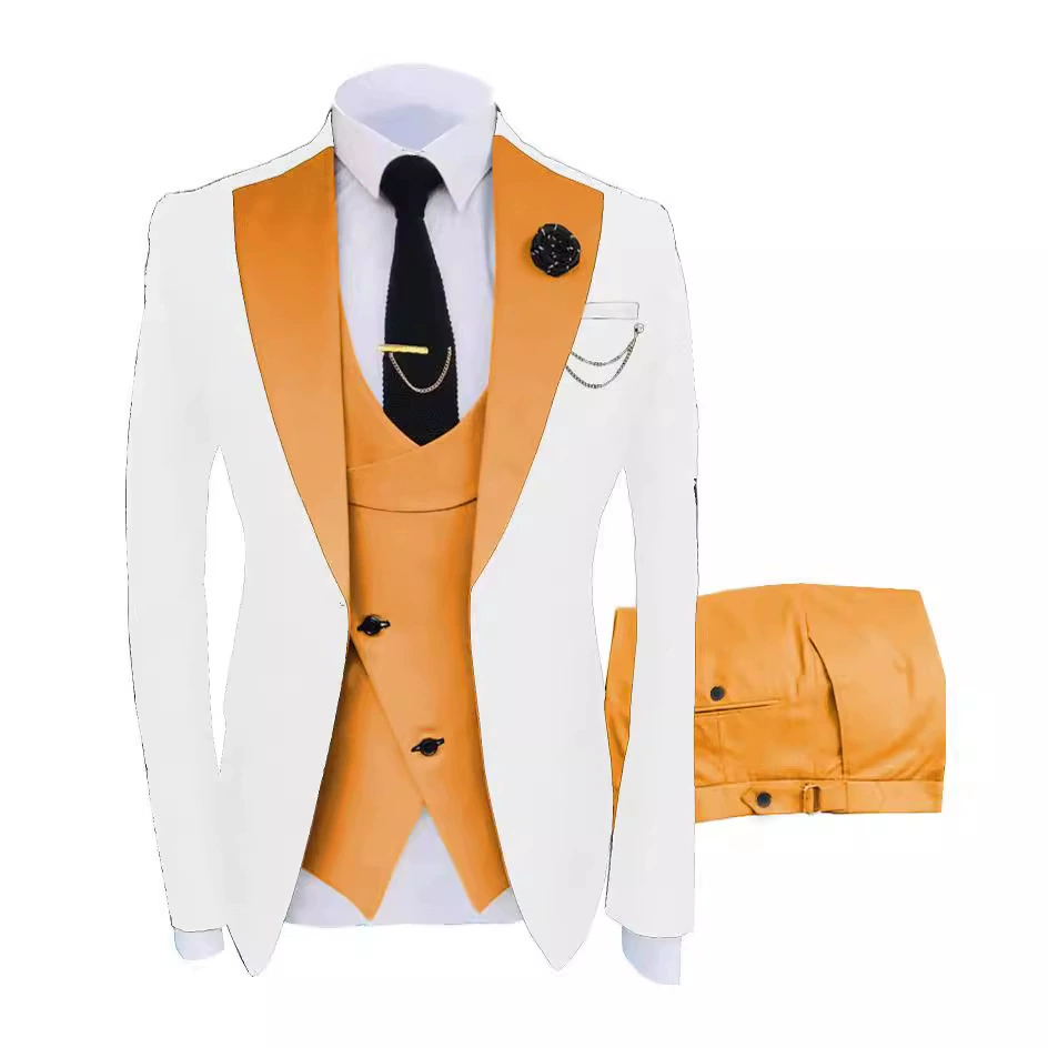 (Cross-border trading), men's set, suit, dress, Aliexpress, 3 piece set, slim fit
