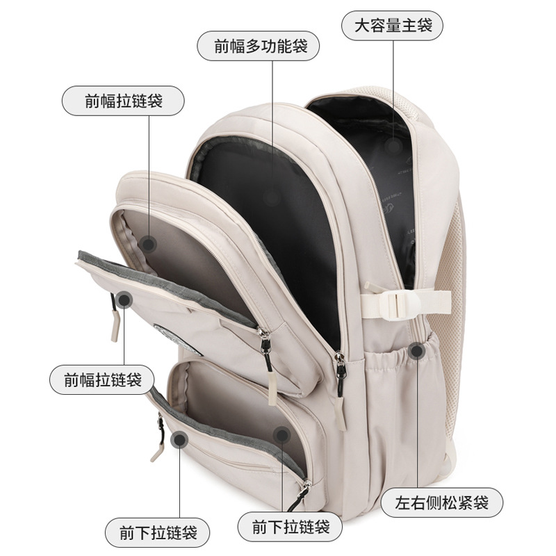 Peces naturales nueva mochila de escuela secundaria alta capacidad compartimiento super reducción de presión impermeable mochila universitaria para hombres de escuela secundaria