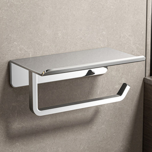 Tissue box bathroom roll paper holder no punching 304 stainless steel mobile phone storage rack toilet paper towel holder hotel 2