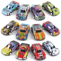 Cross-border boy's stall small toy metal bouncy car children's bouncy little car sports car wholesale large tin car