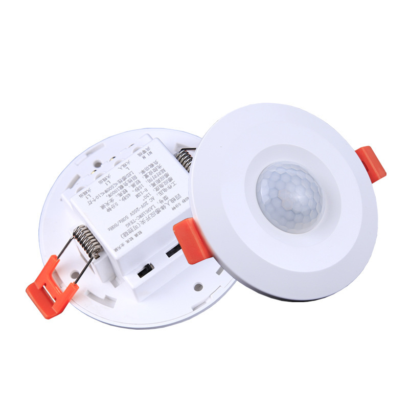 500W 2線式人体センサー スイッチ 赤外線センサー LED 隠蔽型埋め込み式スマートセンサー|undefined