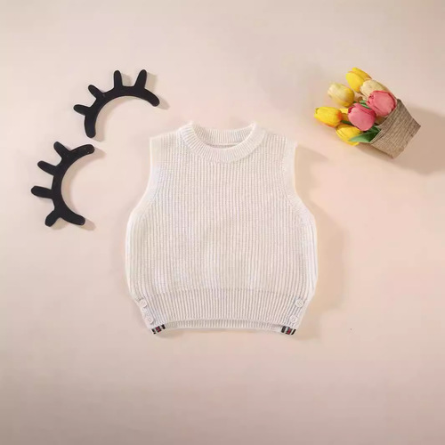 Children's clothing boy spring and autumn sweater baby 2024 autumn new single piece knitting sweater girl baby solid color sweater