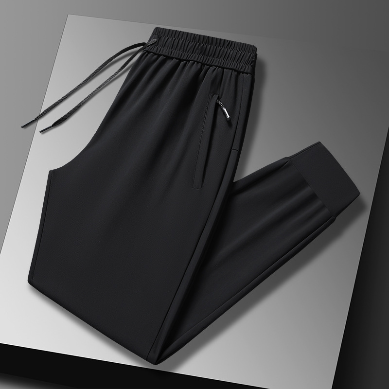 Pantalones de hielo para hombres de verano delgados pie de cinturón grande sensación de caída pantalones casuales para hombres pantalones deportivos de secado rápido fábrica directa