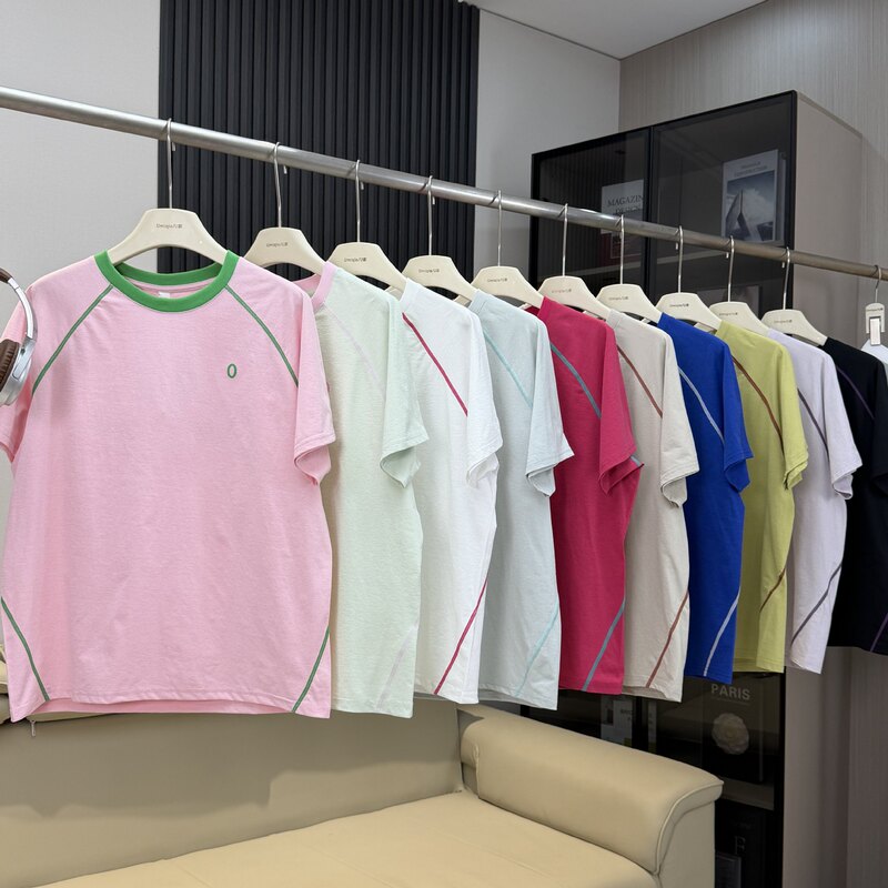 Candy-Colored Outdoor Mountain-Style Couple's Color-Blocking Cycling Sports Quick-Dry Short-Sleeve T-Shirt Base Layer for Men and Women Trendy Candy-Colored Outdoor Mountain-Style Couple's Color-Blocking Cycling Sports Quick-Dry Short-Sleeve T-Shirt Base Layer for Men and Women Trendy