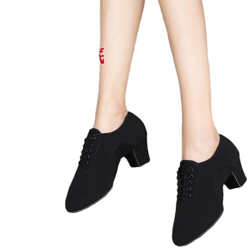S5 Sansha Latin Dance Shoes Adult Dance Shoes Women's Soft Sole Social Square Dance Shoes Posture Shoes Mid-to-High Heel Training