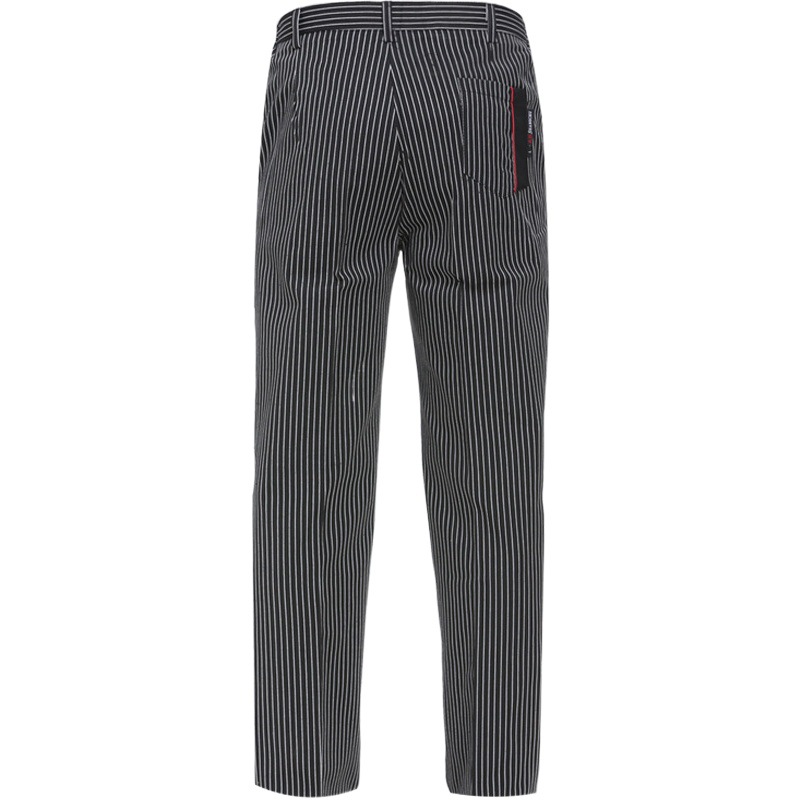 En stock al por mayor chef trabajo pantalones Hotel uniforme pantalones cocina rayas chef pantalones Restaurante Camarero pantalones elásticos