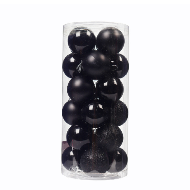 Decoración de árbol de navidad 3cm4cm6cm8cm bola de navidad de barril de plástico galvanoplastia mate bola de polvo brillante 24 paquetes mixtos