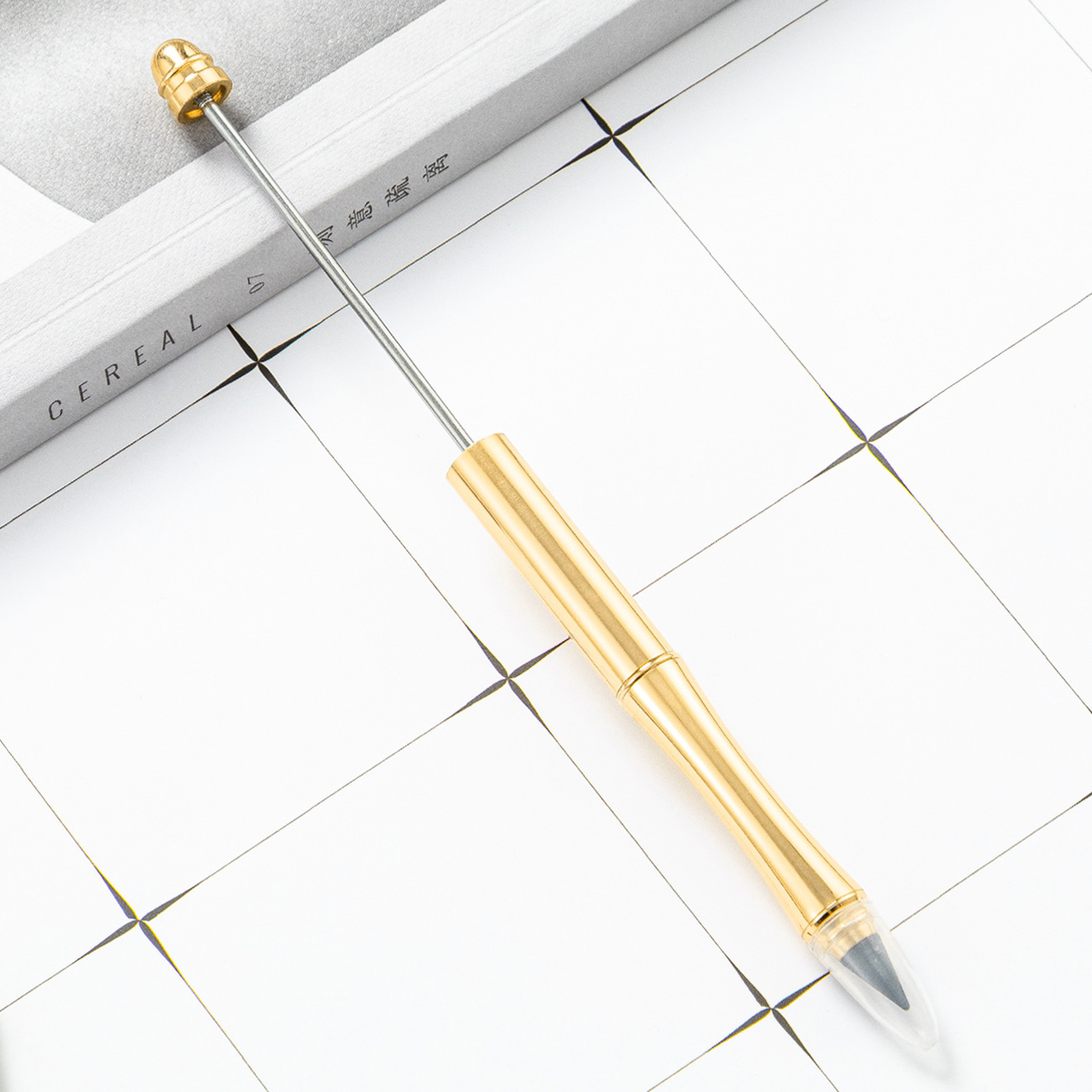 DIY cuentas lápiz dibujo sin cortar sin tinta para escribir lápiz continuo puede imprimir logo en stock lápiz eterno al por mayor