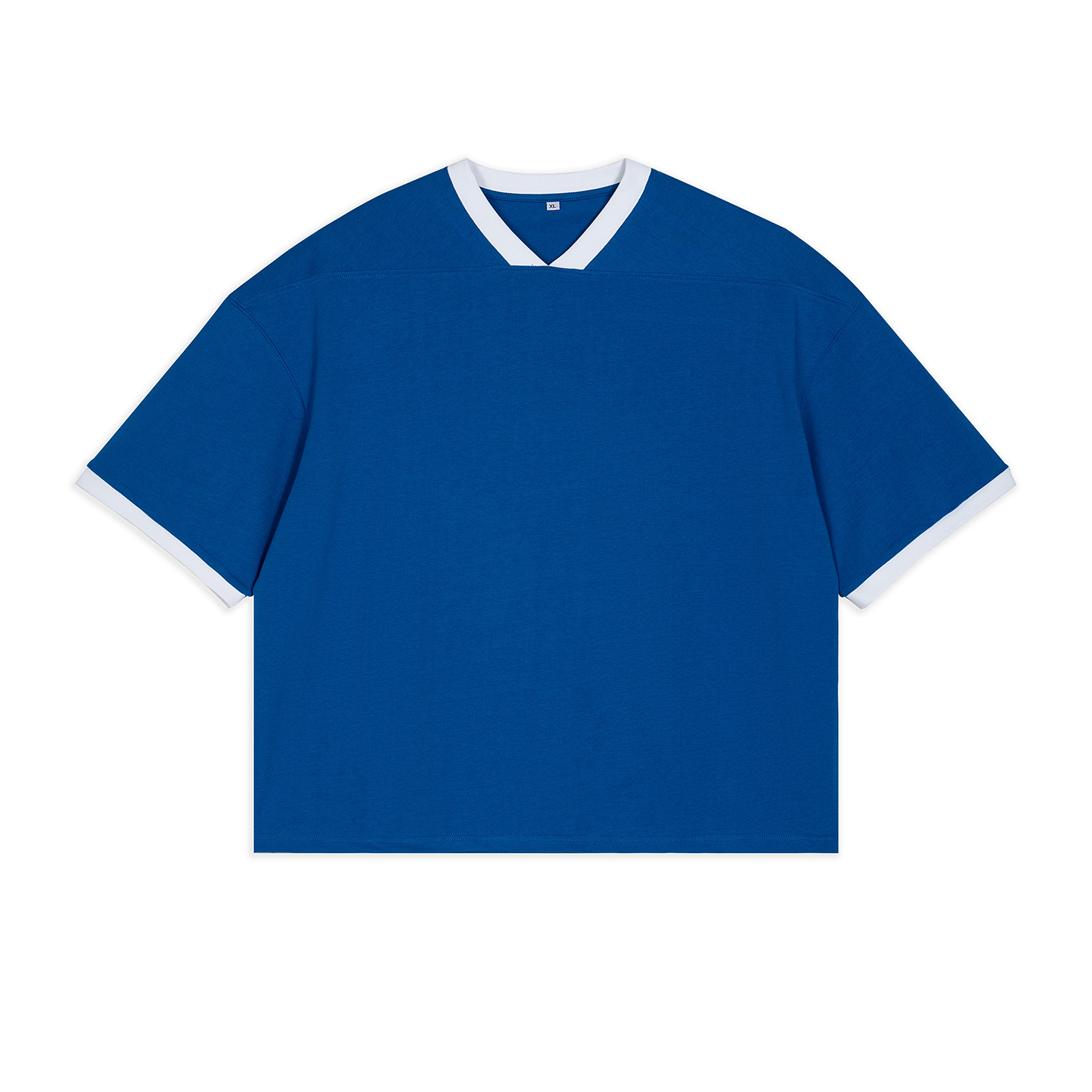 2026 marcas de marea de verano corto de cuello en V camiseta de hombre de manga corta de color juvenil bordado de algodón casual de hombre