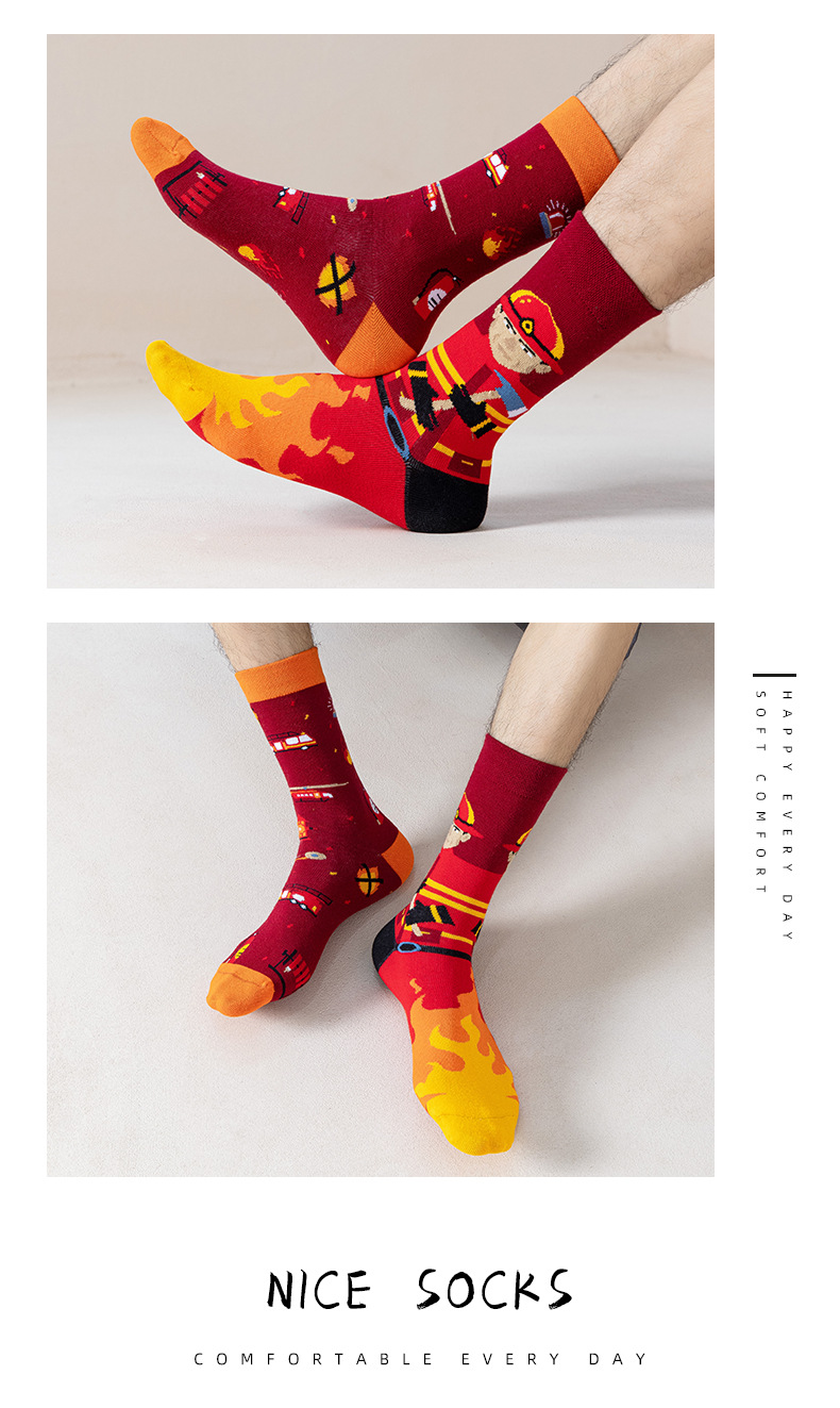 780g Weight Sock Classification 1 Set Quantity Daily Occasion Sweatproof Function Cartoon Pattern All Seasons Season Unisex Gender Cotton Fabric Fashion Style Unisex Fashion Cartoon Cotton Crew Socks 1 Set 1