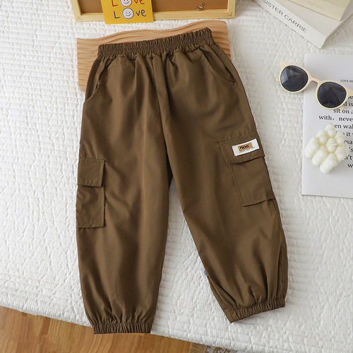 Children's Work Pants 2025 Spring and Autumn Casual Pants for Boys and Girls Loose Trend Pants Baby Korean Style Pants for Boys and Girls