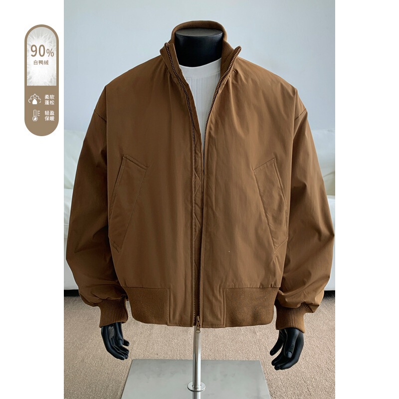 90% White Duck down American-Style Aviator down Jacket for Men, Stylish and Cool Short Jacket 90% White Duck down American-Style Aviator down Jacket for Men, Stylish and Cool Short Jacket