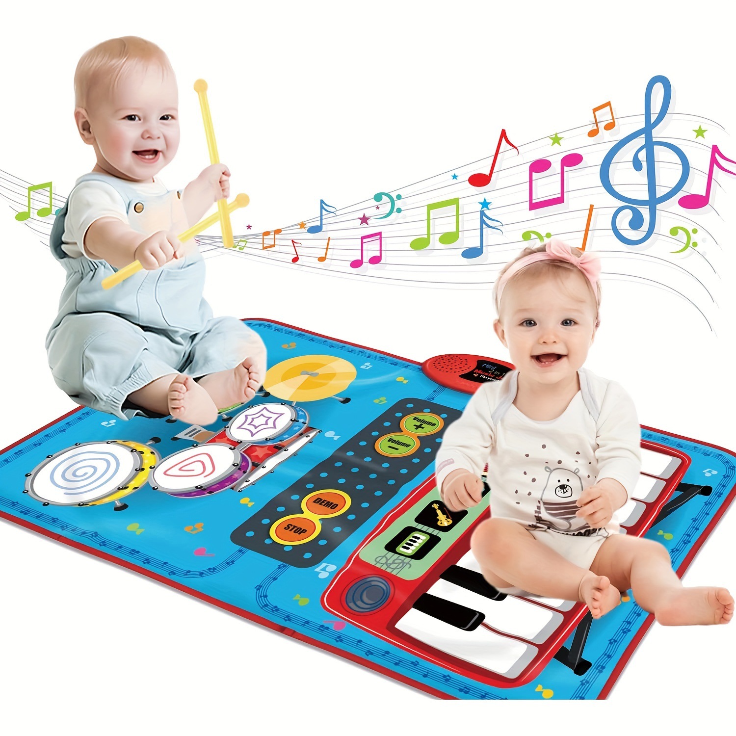 Comercio exterior pedal baile piano manta de los niños educación temprana de la música juego de la estera manta conjunto tambor órgano electrónico música jugar