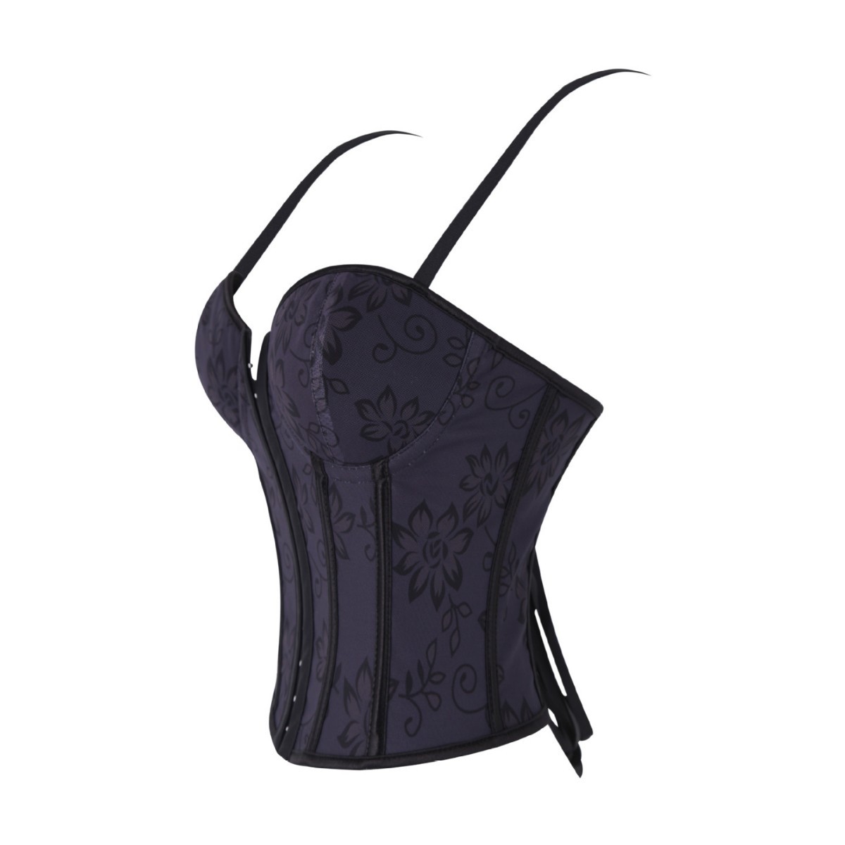 Nuevo estilo francés negro delantera cabina con cojín de pecho para apoyar el pecho para reunir hueso de pescado ajustado vestido exterior transfronterizo