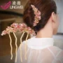 妈妈盘发韩版水钻插梳