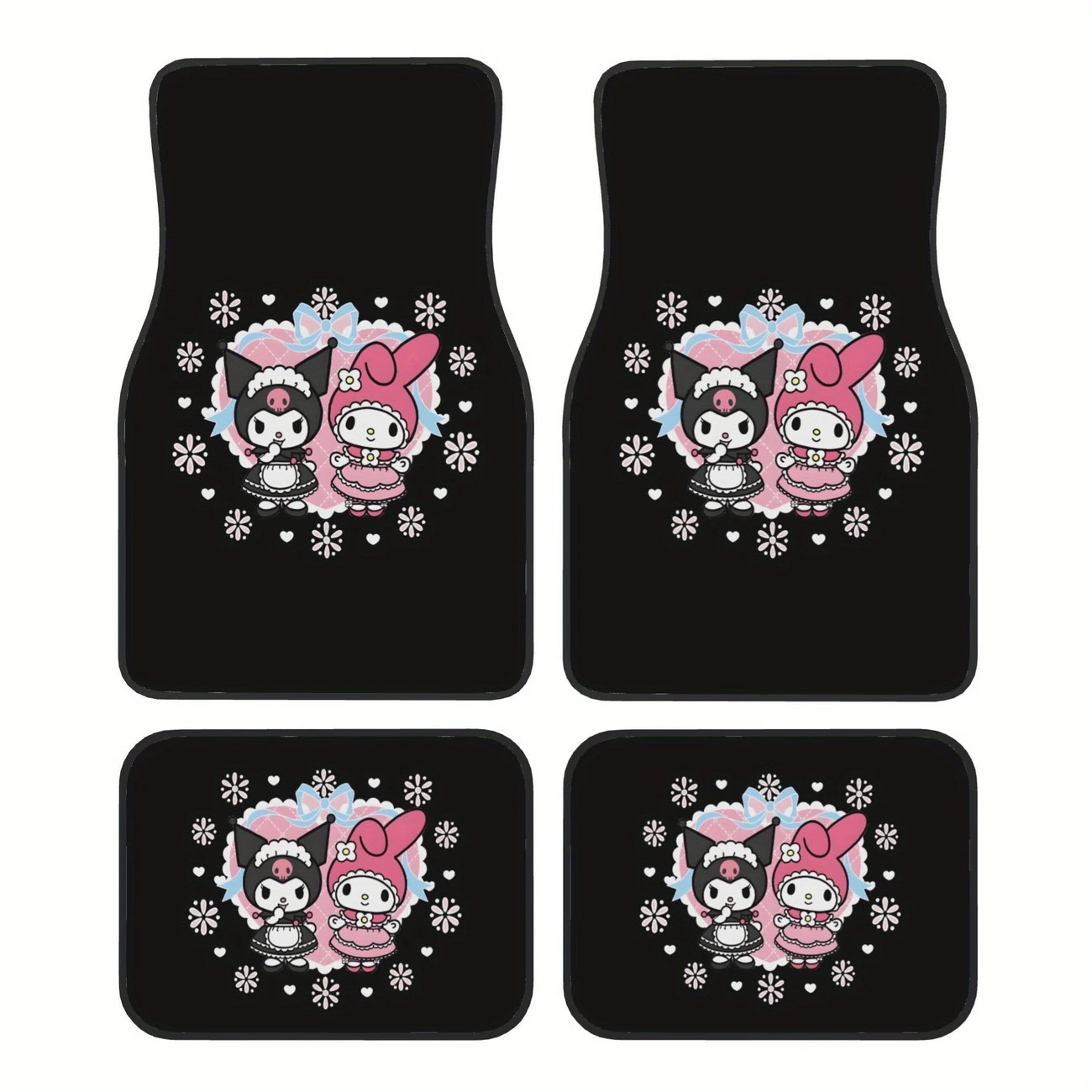 Cross-Border Sanrio Car Floor Mats for Main and Passenger Seats, Front and Rear Floor Mats, Amazon Temu Dropshipping Cartoon Foot Mats