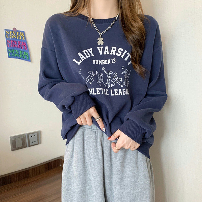 Sudera para Mujer 2024, Modelo Delgado y Holgado, Manga Larga, Casual, Estilo Coreano de Moda en Instagram, Ropa Multiusos, Envío por Unidad
