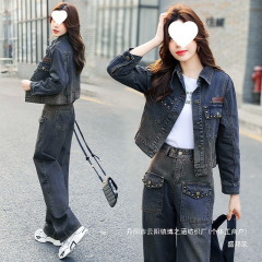 厂家直销牛仔套装女2025新款春秋洋气时尚小个子气质女神范设计感