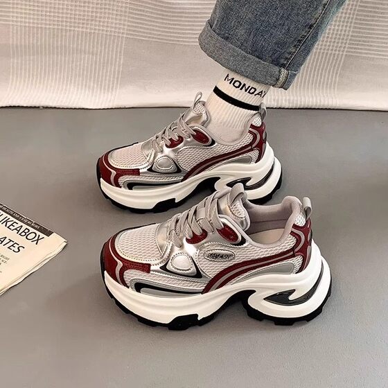 Mesh Breathable Torre Shoes Women's 2025 Summer New Thick Sole Increased Thin Lightweight All-match Casual sneaker Trendy