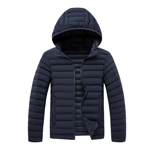 Retail short cotton coat, over-the-knee short winter group uniform with printed logo, casual outdoor sports school uniform 5365